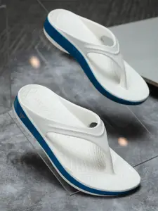 ABROS Women Off-White & Blue Thong Flip-Flops