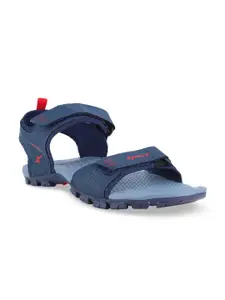 Sparx Men Navy Blue & Red Solid Sports Sandals