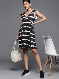 JC Mode Black & White Printed A-Line Dress