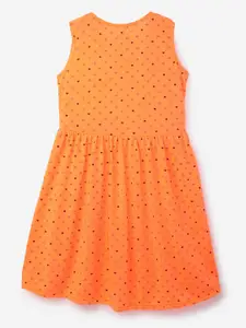 YK Orange & Black Printed Dress
