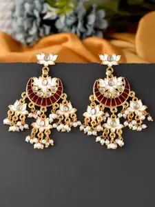 Silvermerc Designs Maroon Paisley Shaped Jhumkas Earrings