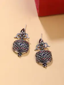 Voylla Silver-Toned Arabian Nights Antique Lamp Brass Earrings