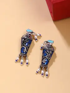 Voylla Silver-Plated Arabian Nights Antique Brass Earrings