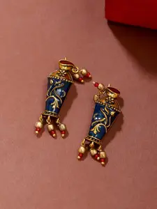 Voylla Gold-Toned Arabian Nights Antique Pot Designed Stud Earrings