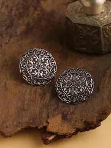 Voylla Silver-Toned Arabian Nights Antique Stud Earrings
