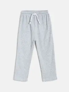 MINI KLUB Boys Grey Solid Pure Cotton Track Pants