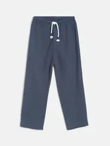 MINI KLUB Boys Navy Blue Pure Cotton Track Pants
