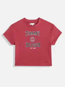 Tommy Hilfiger Girls Brand Logo Printed T-shirt