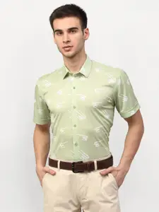 JAINISH Men Green Comfort Printed Formal Shirt