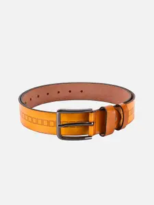 BuckleUp Men Tan Textured Leather Belt