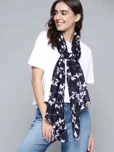 Mast & Harbour Mast & Harbour Women Navy Blue & White Printed Scarf