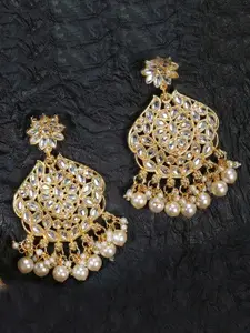 LIVE EVIL Gold-Plated & White Floral Drop Earrings