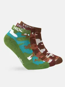 HRX by Hrithik Roshan Mens Multicoloured Set of 3 Half Terry Ankle Length Socks