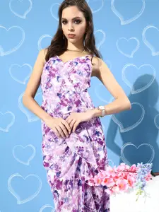 Berrylush Floral Printed Wrap Style Dress