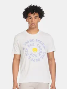 Aeropostale Men White Typography Printed Pure Cotton T-shirt