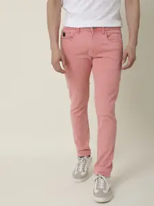 RARE RABBIT Men Pink Clean Look Slim Fit Stretchable Jeans
