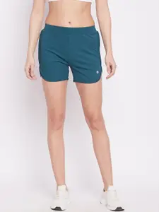 ATHLISIS Women Teal Training or Gym Sports Shorts with e-Dry Technology Technology