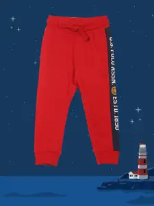 U.S. Polo Assn. Kids Boys Red & Black Straight-Fit Joggers