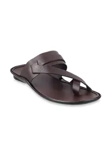 Mochi Men Brown Leather Comfort Sandals