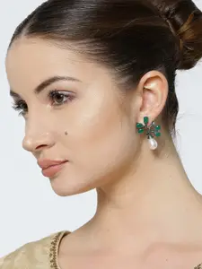 PANASH Green Contemporary Studs Earrings
