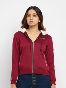 Status Quo Women Red Hooded Sweatshirt