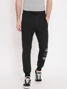 PUNK Men Black Solid Cotton Relaxed Fit Joggers
