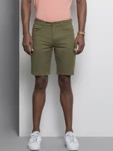 The Indian Garage Co Men Olive Green Slim Fit Chino Shorts