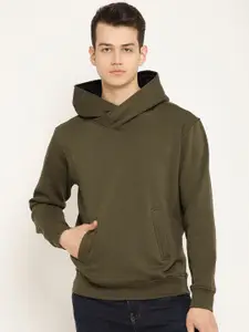 PUNK Men Olive Green Hooded Sweatshirt