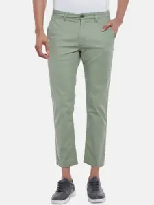 BYFORD by Pantaloons Men Green Slim Fit Low-Rise Chinos Trousers