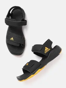 ADIDAS Men Black & White Printed Victeez Sports Sandals