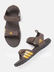 ADIDAS Men Brown Solid Planton Sports Sandals