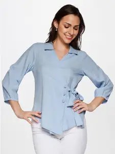 AND Puff Sleeve Wrap Top