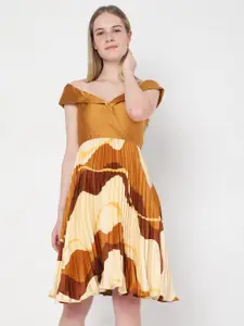 Vero Moda Gold-Toned Off-Shoulder Madelyn Dress