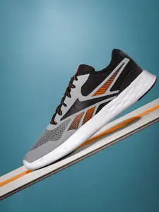 Reebok Men Grey & Black Woven Design Smart Trek Running Shoes