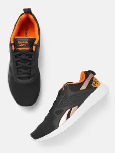 Reebok Men Charcoal Grey & Orange Rout 2 Woven Design Running Shoes