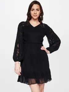 AND Puff Sleeve A-Line Dress