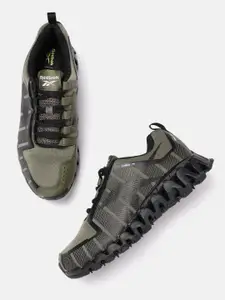 Reebok Men Olive Green & Black Printed Zigwild TR 6 Running Shoes