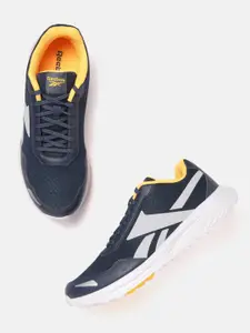 Reebok Men Navy Blue Woven Design South Ferry Running Shoes