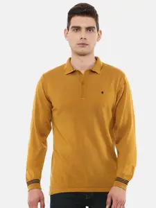 Louis Philippe Men Yellow Polo Collar T-shirt