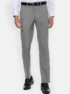 Louis Philippe Men Grey Slim Fit Trousers