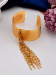 Silvermerc Designs Women Gold-Toned Brass Gold-Plated Cuff Bracelet