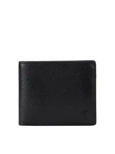 Da Milano Da Milano Men Black Textured Leather Two Fold Wallet