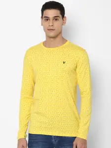 Allen Solly Men Yellow Printed Cotton T-shirt