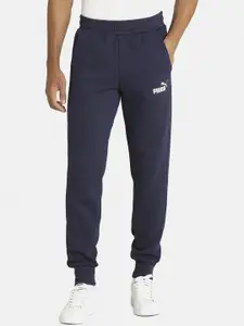 Puma Men Navy Blue Solid Essentials Slim Fit Knitted Joggers