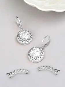 AMI Set of 2 Silver-Plated Cubic Zirconia Drop Earrings