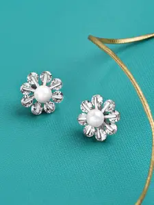 AMI Silver-Toned Contemporary Studs