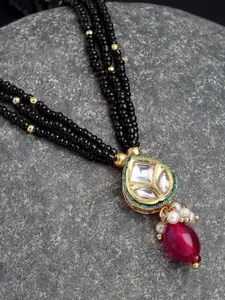 DUGRISTYLE Gold-Toned & Black Copper Necklace