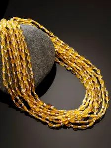 DUGRISTYLE Gold-Toned & Yellow Copper Gold-Plated Layered Necklace