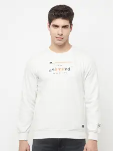 Octave Men White Printed Sweatshirt