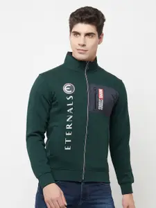 Octave Men Green & White Eternals Printed Sweatshirt